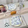 Servilletas de Papel para Catering con Dibujo de Línea Azul de Conchas y Estampados de Estrellas de Mar, Decoraciones para Fiestas Temáticas del Océano, Servilletas para Restaurantes Occidentales