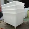 Carrinho de Lavanderia de Plástico com Rodas Jiangsu, Caixa Basculante Espessa para Roupa de Hotel e Pousada
