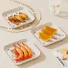 Plato Cuadrado de Plástico para Snacks Casero Plato Coreano para Huesos de Cereza Plato para Snacks de Frutas Fruta Deshidratada Plato para Desechos de Huesos de Mesa de Comedor