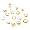 Joyería Yongge Anillos Abiertos Irregulares de Moda y Únicos Conjunto de Anillos de Superficie Lisa Exagerada con Línea de Lava Irregular