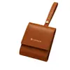 Bolsa de cuero con botón de presión, bolso de mano pequeño de cuero vintage, bolsa portátil para guardar labiales y joyas, admite logotipo personalizado