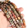 Contas Retangulares Irregulares Naturais Pedra Picasso Nuwa Importada Fio Vermelho Contas Soltas Contas Coroa de Fênix Acessórios para Joias DIY