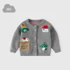Cardigan de Tricô Animal Feliz para Bebê Suéter Primavera Outono Novo Estilo Suéter de Bebê Fofo Algodão Puro Classe A Suéter de Bebê