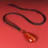 Cristal de Cinábrio Cru Areia Pingente Buda Amitabha Colar Banhado a Ouro Pingente Unissex Presente Atacado Dropshipping