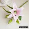 Mini ramo de flores artificiales de lirio de 3 cabezas de PVC para decoración de escenas, flores de lirio de alta gama para bodas, flores artificiales