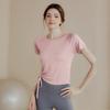 Camiseta de yoga de alta gama para mujer, fina, de manga corta, de verano, ajustada, deportiva, para correr y fitness.