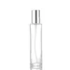 Botella de Vidrio Transparente con Atomizador al por Mayor en Stock, Botella de Loción Mate tipo Prensa, Botella Pequeña Dispensadora de Muestras, Botella de Esencia de 30ml