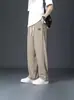 Pantalones largos casuales de cintura elástica para hombre, venta al por mayor directa de fábrica, nuevos pantalones deportivos rectos para jóvenes con cordón, primavera y otoño
