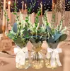 Folhas de Eucalipto Transfronteiriças Plantas Verdes Simuladas, Decoração Central de Flores para Casamento Casa Escritório Vaso Arranjo de Flores DIY
