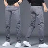 Pantalones Casuales Blancos de Algodón Puro de Lujo Ligero para Hombre de Verano, Estilo Coreano Modernos Rectos Delgados Largos, Nuevo Modelo 2026