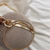 Bolso Esférico de Diseño Personalizado 2024 Moda Europea y Americana Bolso Redondo Pequeño Portátil Cadena de Diamantes Bolso de Hombro para la Cena Bolso de Mujer