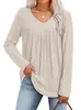 Camiseta casual de manga larga transfronteriza de Amazon, estilo europeo y americano otoño/invierno, camiseta de moda plisada