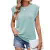 Amazon Europa y Estados Unidos comercio exterior transfronterizo primavera y verano 2025 cuello redondo color sólido holgado manga corta top camiseta chaleco de dama