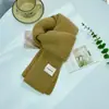 Cachecol de Tricô de Lã Cor Sólida Versátil Estilo Ins Coreano Inverno Feminino Sensação de Alta Qualidade Estudante Casal Cachecol Quente Espesso