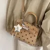 Bolso de lunares para mujer 2026 nuevo otoño popular Kelly bolso tote pequeño retro para ir al trabajo de un solo hombro bandolera bolso cuadrado pequeño