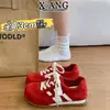 Zapatos de Mujer con Cuña de Cuero Genuino, Zapatillas de Entrenamiento Alemanas Rojas, Zapatos Deportivos Casuales Nuevos Primavera/Verano 2026 para Mujer, Zapatos A-Gan