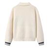 Fábrica de Jerseys Transfronterizos Dalang Jersey de Punto Jacquard con Cuello para Mujer, Nuevo Estilo Otoño e Invierno, Jersey Holgado Estilo Perezoso