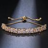 Pulsera Elle Mosha chapada en cobre oro de 18 quilates temperamento de moda con incrustaciones de circonitas irregulares en forma de gotas de agua pulsera ajustable venta al por mayor