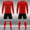 Novo Conjunto de Uniforme de Futebol de Manga Longa para Adultos e Crianças, Uniformes de Treinamento para Competição Esportiva de Futebol