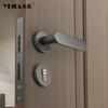 Yijia Normcore Cerradura de Puerta Interior para Dormitorio Puerta de Habitación Baño Manija de Puerta de Madera Universal Silenciosa Magnética
