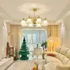 Lámpara de Araña de Sala de Estar de Estilo Francés Personalizada Creativa Media Antigua Crema Cálida Lámpara de Flor Dormitorio Espectro Completo Proyección Lámparas Protección Ojos