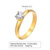 Joyería de agua Quanxi acero inoxidable brillante anillo de circonita en forma de corazón incrustado oro accesorios de personalidad de moda R-663
