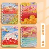 Cuaderno Pequeño de Espiral A7 Lindo Súper Lindo Mini Bloc de Notas Portátil Bolsillo de Solapa Portátil Pantalones Cuaderno Pequeño Espiral Estilo Pintura al Óleo