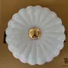 Lámpara de techo estilo francés con hoja de loto para dormitorio, vintage, simple, creativa y única, adecuada para habitaciones nuevas, dormitorio principal y de invitados