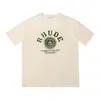 High Street Europeo y Americano Marca de Moda RHUDE Atardecer Cara Redonda de Corazón Impresión de Letras Nuevas Oversize Holgada Camiseta de Manga Corta