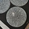 Pegatina de Diamante de Color Redonda de 6.8cm Adhesivo Trasero de Perforación Caliente Pegatina de Tela con Figura Caliente Posavasos DIY Estuche de Cosméticos Taladro Flash Adhesión Directa