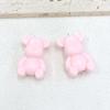 Oso violento en posición sentada, macarrón, oso tridimensional, cuentas con agujeros verticales, cuentas sueltas, cadena para teléfono móvil DIY, accesorios de joyería acrílica