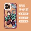 Capa de Celular Apple Demon Slayer Olhos de Anjo 14Promax 17/16 Nezuko Tanjiro Estilo Anime 13 Macia