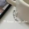 Joia estilo minimalista coreano estilo ins anel S925 prata de lei simples com zircônia emendada com design de nicho e toque de alta qualidade