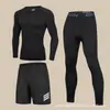 Traje de fitness ajustado para hombre con manga larga y forro polar, top de alta elasticidad de secado rápido para deportes de baloncesto, ropa interior térmica de invierno