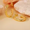 Pendientes de Aro Grande Exagerados Estilo Europeo y Americano de Acero de Titanio para Mujer, Pendientes Circulares de Lujo Ligero de Gama Alta, Accesorios Versátiles para Orejas Estilo Ins, En Stock de Fábrica