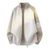 2026 Marca de Moda Alta Calidad Ins Ligeramente Holgada Color Sólido Camisa de Punto para Hombre Otoño/Invierno Estilo Perezoso Cuello de Camisa Cálida de Moda