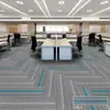 Série Xunyu Sha Zhou Carpete de Escritório Polipropileno PVC Gradiente Colorido Listrado Carpete Sala de Conferências Isolamento Acústico Carpete Completo