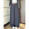 Pantalones de traje de mujer con retazos a rayas, nuevos para primavera/verano, de cintura alta, casuales, holgados, rectos de pierna ancha, hasta el suelo