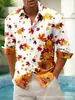 Patrón de hoja de arce roja de otoño, estampado 3D, nuevo cárdigan casual de manga larga para hombre, camisa, directo del fabricante