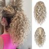 Pelucas de Cola de Caballo al por Mayor Europeas y Americanas para Mujer, Cabello Corto Esponjoso Ondulado Rizado Natural, Cola de Caballo Rizada con Pinza de Agarre Natural
