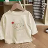 Camiseta de Algodão Puro Manga Longa para Bebê Criança Roupa Infantil Outono Novo Estilo Crianças Bebês Primavera Outono Mais Vendido Top