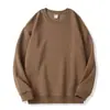 Nueva colección de otoño e invierno: sudadera unisex de algodón puro, color liso, cuello redondo, hombros caídos, forro polar, engrosada, estilo coreano, simple y versátil