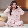 Los pijamas populares de este año para niñas son de algodón nube para primavera y otoño, de manga larga, dos piezas, para casa, para niñas pequeñas.
