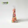 Garrafa Plástica Transparente de Grau Alimentício, Garrafa Pequena em Formato de Pagode, Garrafa Selada de 60ml para Suco, Refrigerante, Bebida, Garrafa de Grãos de Chocolate
