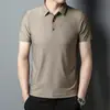 Camisa Polo de Hielo Sin Costuras para Hombre Verano Solapa Viva Manga Corta Camiseta Delgada Secado Rápido Transpirable Papá