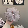 Diadema de gasa de burbujas con lunares de encaje súper suave color lila, versátil y elegante, estilo coreano para coletas y moños