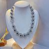 Joyería de Moda Coreana Collar de Cuentas Irregulares de Plata para Mujer Estilo Nicho Cadena para Clavícula de Perlas Modelo Nuevo Verano 2025