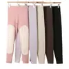 Calça Térmica Antibacteriana 10A para Mulheres 90 Penugem de Pato Branca Patchwork Cintura Alta Calça Base Calça de Fio para Mulheres Outono e Inverno Calça Térmica de Algodão