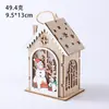 Decorações de Natal, casa brilhante, casa de madeira, decoração de casa, enfeites de árvore de Natal, presentes DIY, peças para vitrine