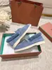 Versão Original de Alta Qualidade Lp2025 Outono e Inverno Estilo Casal Sapatos Slip-On Mocassins Gorro Sapatos Camurça Grossa Lã para Heattech